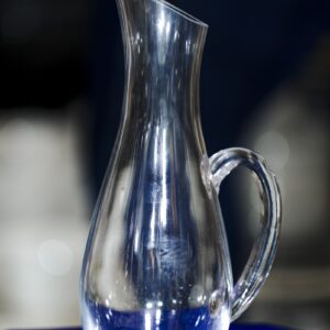 Clear Curved Glass Pitcher – Sleek Spout & Side Handle (Single Piece)
