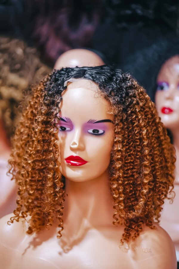 Ginger curly human Hair Wig