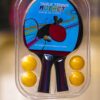 A packeged set of table tennis rackets and balls