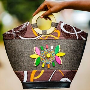 african handmade woven fabric clutche