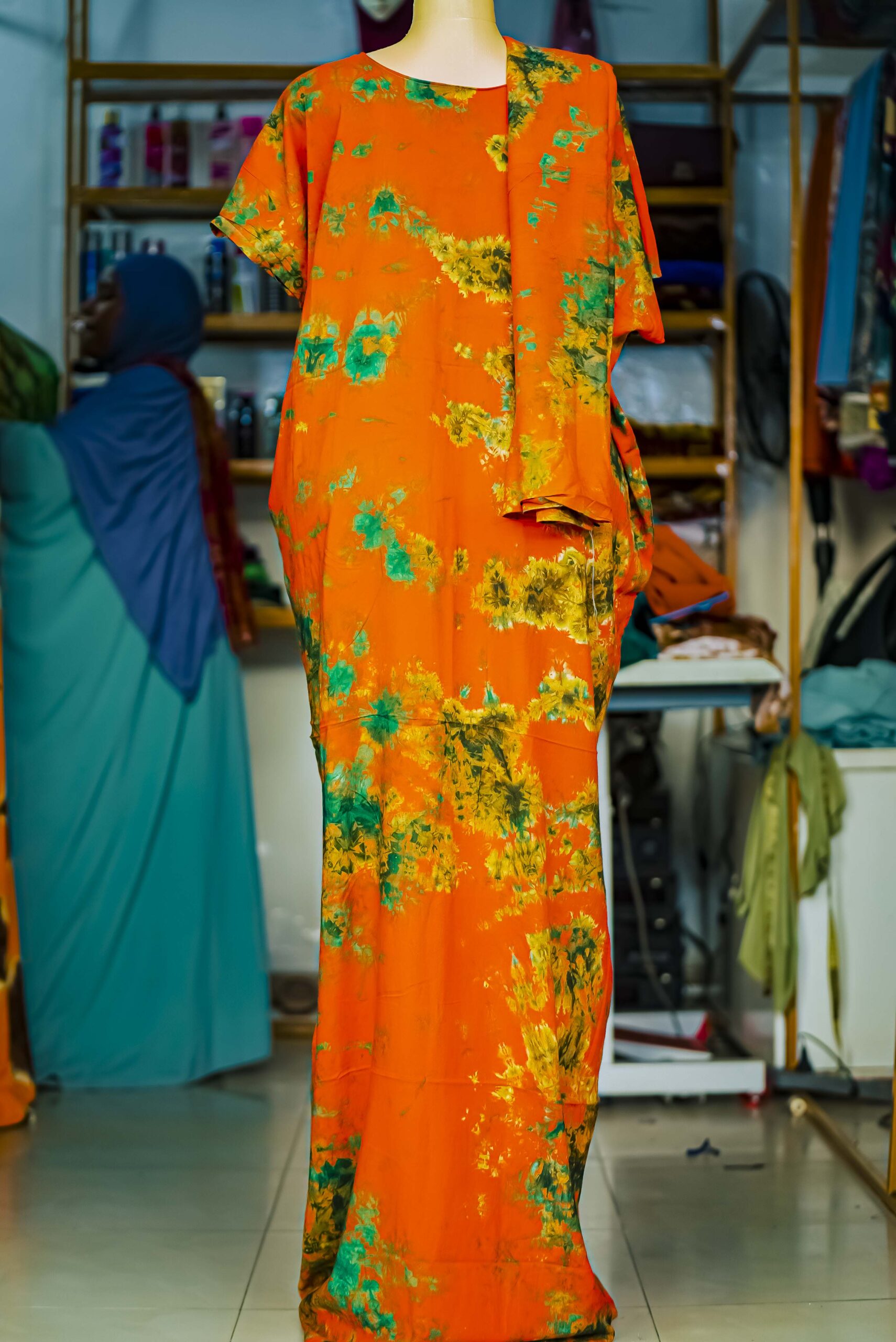Vintage Hawaiian Pake Muu Batwing Muumuu dress - Image 3