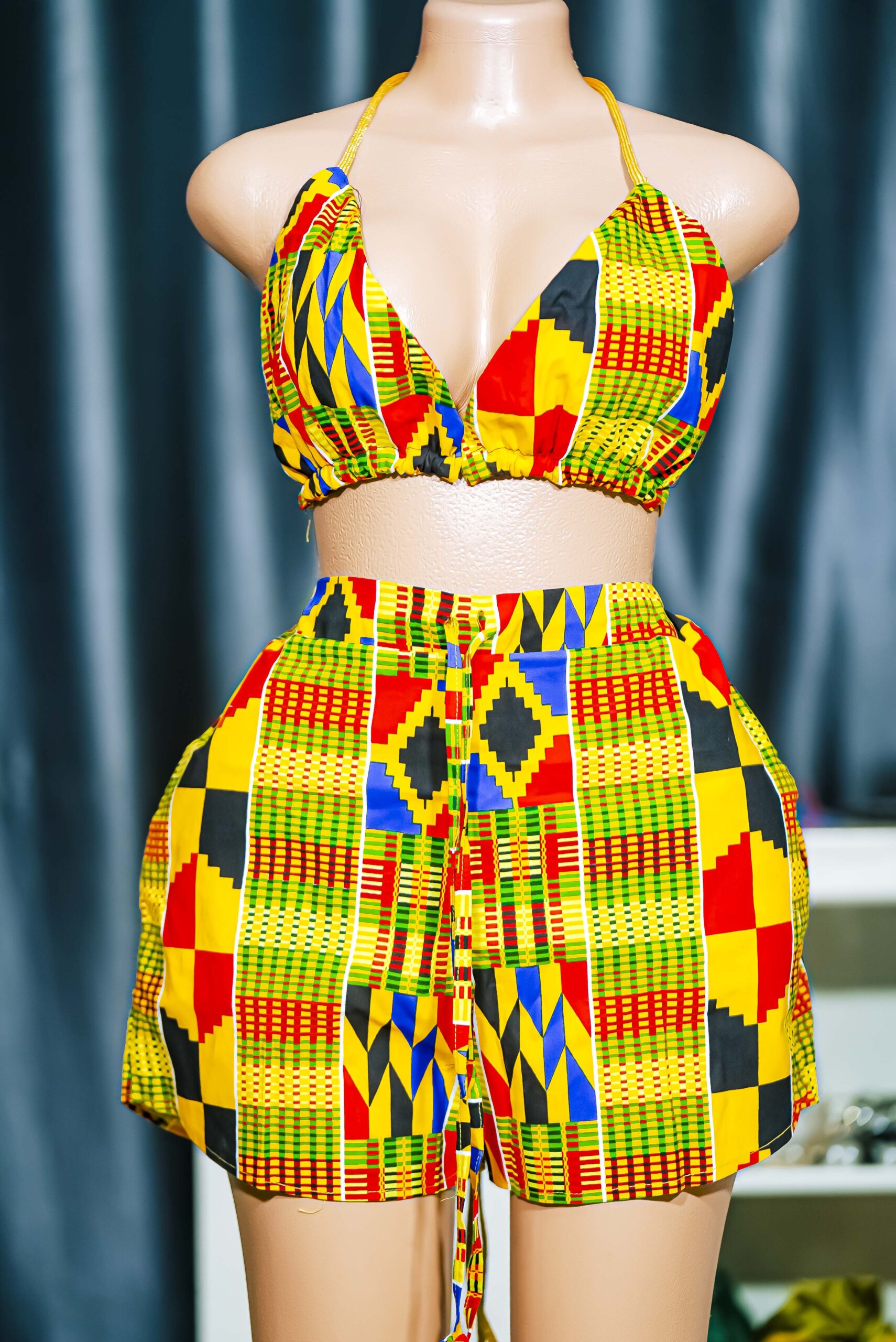 african print bikini