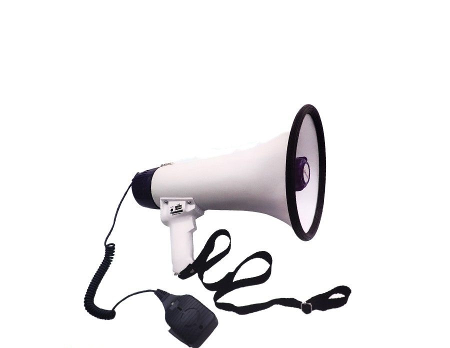 a megaphone (speakers)