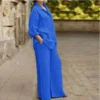 Royal Blue Linen-Blend Two-Piece Set