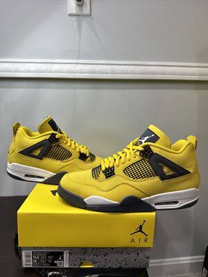 Air Jordan 4 Retro "Lightning" YEELLOW and blaCK