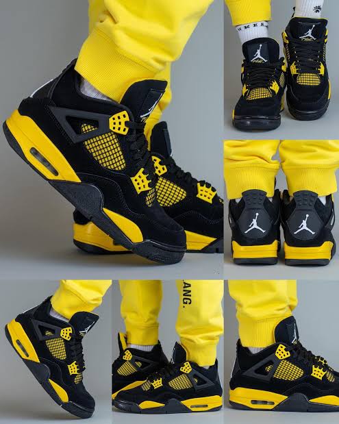 Air Jordan 4 Black Yellow Retro "Thunder" - Image 3